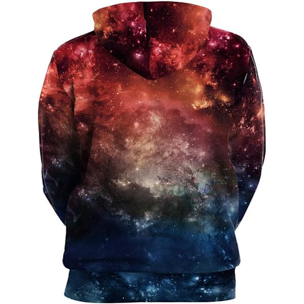 Herre Langærmet Hoodie Halloween Sjov Crew Neck Sweatshirt med Kængurulomme Jul Flerfarvet 3D Print Jumper Sweater（Størrelse：L）