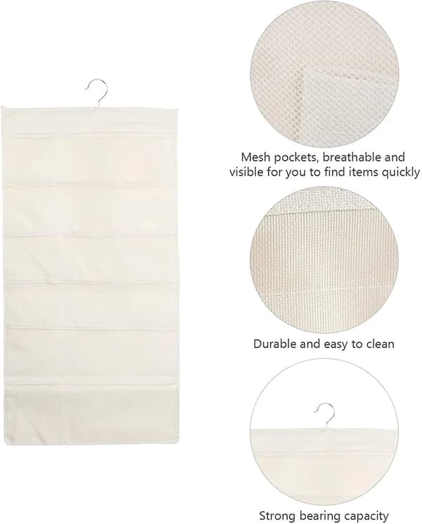 BH Hanging Storage Double-Sided Underwear Socks Mesh Pockets Storage for Bras Socks Ties Jewelry Small Items