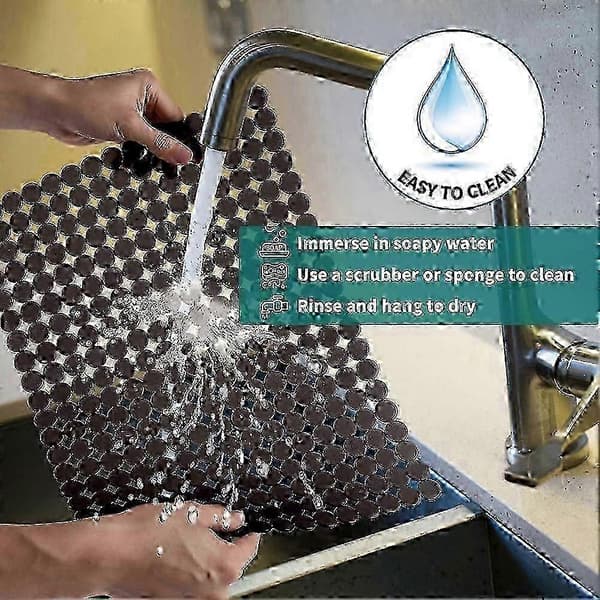 2-pak vaskemåtte til køkken keramisk rustfri stålvask DIY-skåret skridsikker