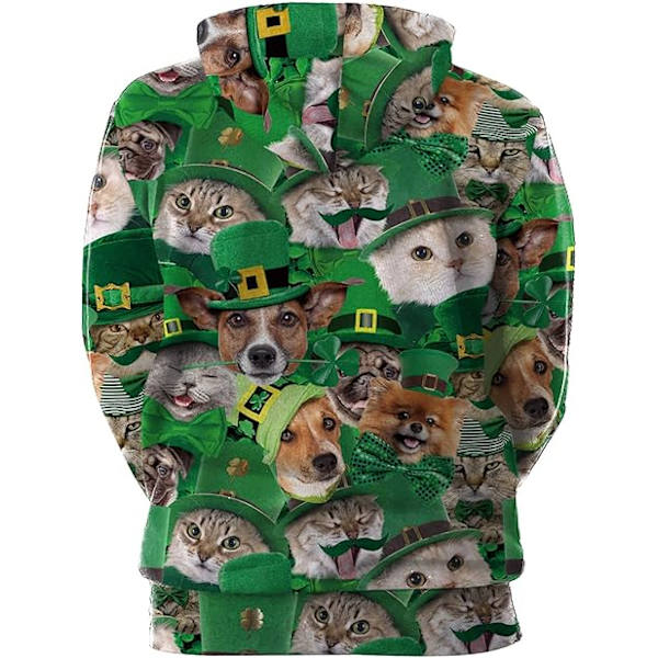 Herr långärmad huvtröja Halloween rolig besättning hals sweatshirt med känguruficka jul flerfärgad 3D-tryck tröja tröja（Storlek：L） Style07 L