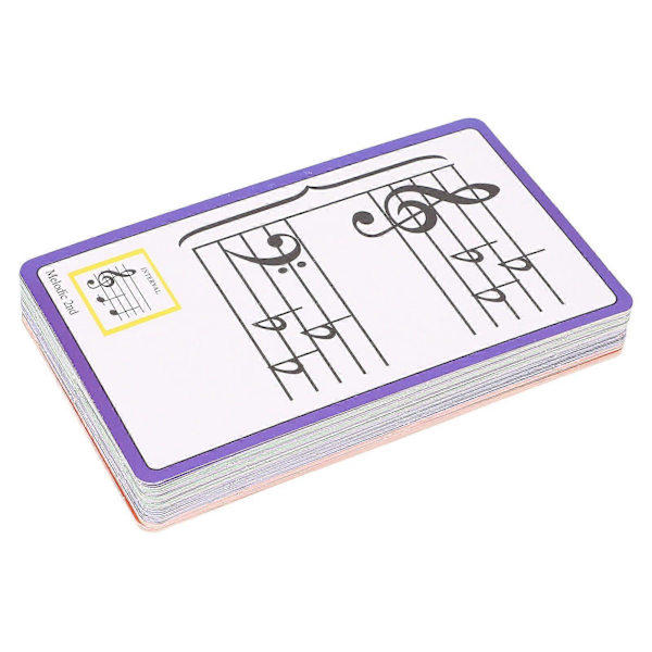 50 stk. musik-flashcards farvekodede dobbeltsidede klavernode-flashcards til læring