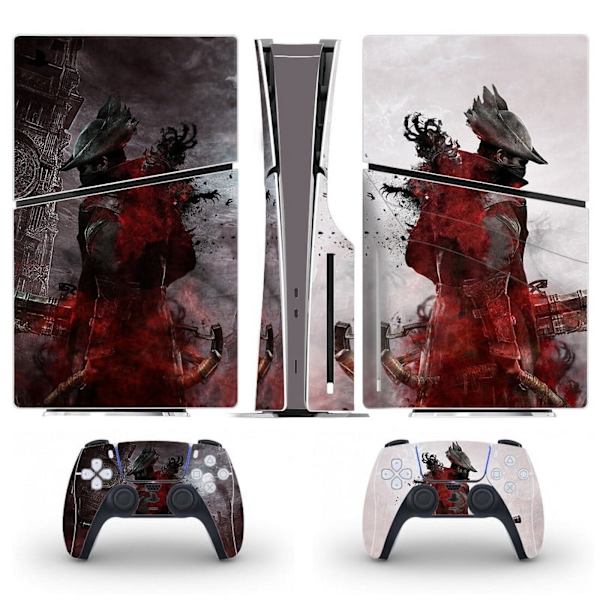 Playstation 5 Slim Ps5 Slim Bloodborne Skin Decal Og Controller Stickers Sæt, Ridsefast (Disk02) Style06