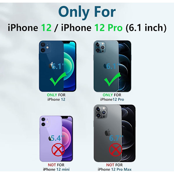 iPhone 12 -puhelinkotelo, sotilasluokan pudotustestissä hyväksytty, kestävä suojakotelo jalustalla | Mattapintainen, iskunkestävä TPU-hybridipuskurikuoret 6,1 tuumaa