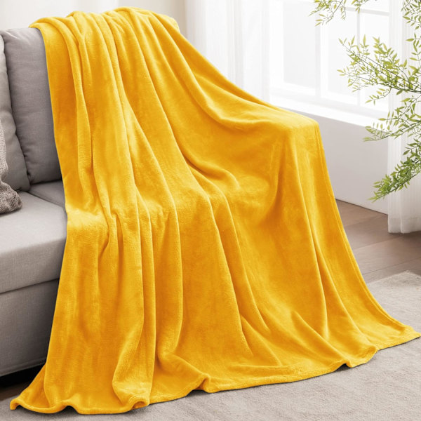 Fleece tæppe sort tæpper til sofa og seng, plys hyggeligt fuzzy tæppe 50\" x 60\", super blødt og varmt tæppe til efterår og vinter