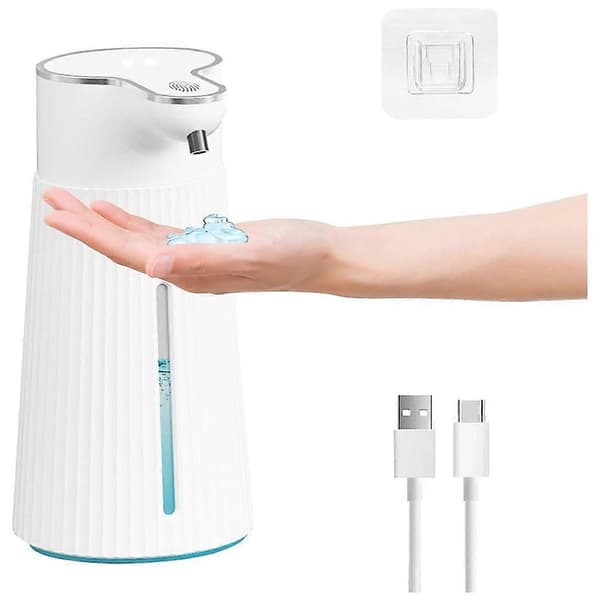 Automatisk sæbedispenser, automatisk vægmonteret sæbedispenser, 400 ml USB genopladelig elektrisk sæbedispenser