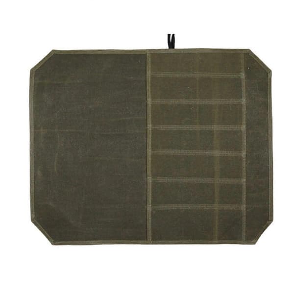 Foldable Knife Roll in 16 oz Waxed Canvas for Camping, Picnic, and Kitchen — Water-Resistant, Scratch-Resistant Carry