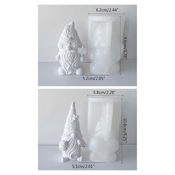 Nisseharpiksform, Valentinsdagspynt Silikoneform Lysform til Lysfremstilling Julemand Epoxy Støbeform