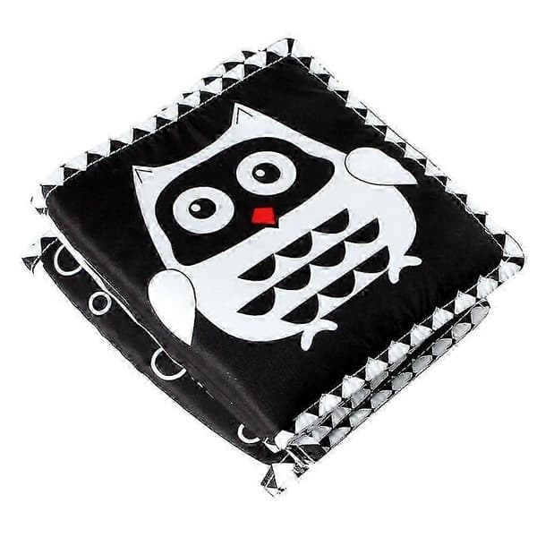 Baby Sensorisk Foldebræt Sort & Hvid Farveudvikling Flashkort Syn Nyfødt Owl