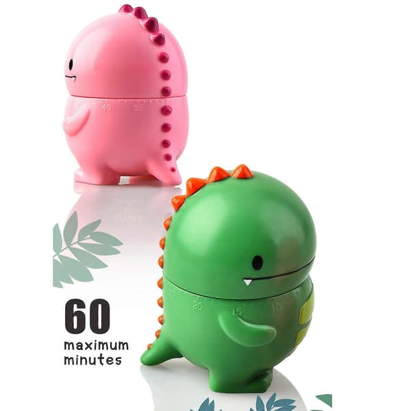 Mekanisk Mode Kökstimer Praktisk Timer Dinosaurie Matlagningstimer Perfekt för Hem, Sovsalar och Utomhusaktiviteter Rosa
