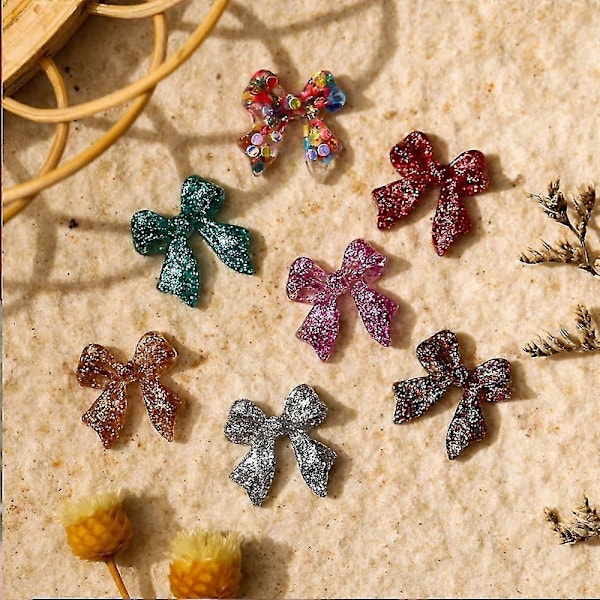 Kynsitaide Glitter Perhosrusetti Kynsikoristeet, 70 kpl 3D Kynsikoristeita Akryylihartsi Kynsille DIY Manikyyri Vinkkejä Koristeluun ##-1.huom: ei liimaa.