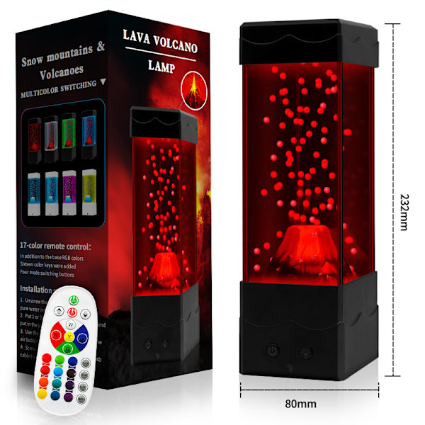 9-tommer Snegbjerg Natlys LED Dekorativ Lys Atmosfærisk Lava Snegbjerg Lampe Bordlys Dekoration