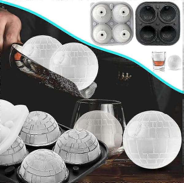 Silikonisbitsform Dödsstjärnan Rund Star Wars Återanvändbar BPA-fri (5 cm) - L