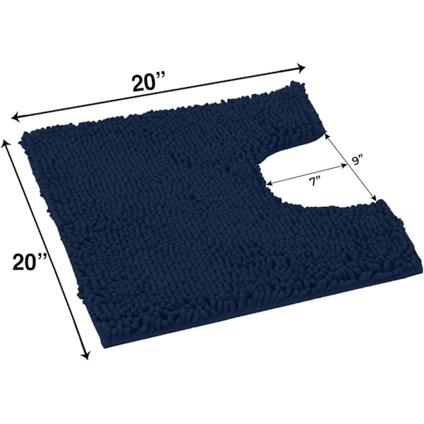 WC-matto u-muotoinen - Erittäin pehmeä plyysi kylpyhuoneen matto, 1'' Chenille mikrokuitumateriaali, superimukykyinen pörröinen konepesu ja kuivaus 20 × 20\"