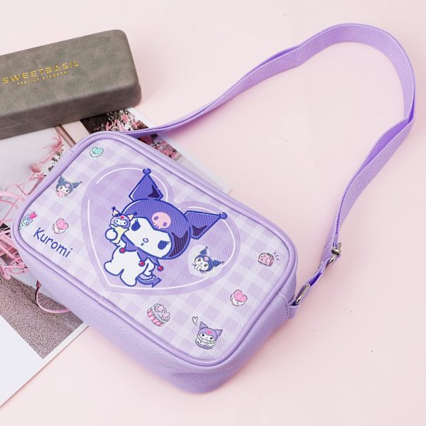 Kvinnor Flicka Anime Crossbody Väska Anime Plånbok Purse Myntficka Justerbar Axelväska (Cinnam)