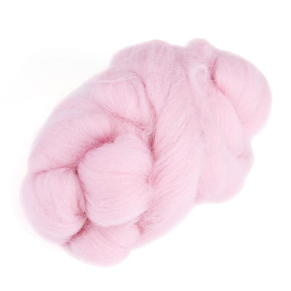 55g Farget Nålefilting Ull Roving Spinning Søm Trimming Håndarbeidsmateriale (Rosa)