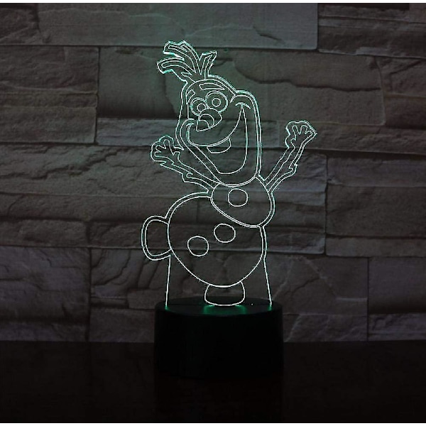 Snemand Olaf Natlampe Til Børneværelse Deco Atmosfære Smuk 3D Natlampe Fancy Baby LED Natlampe Fjernbetjening
