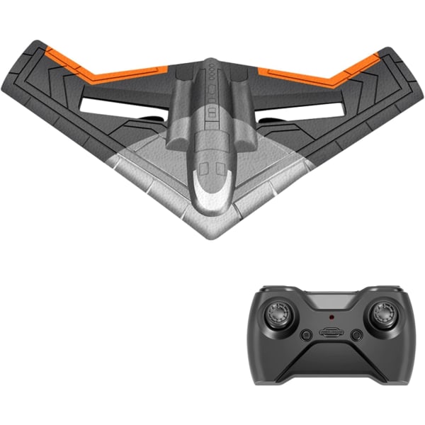 2,4 GHz Deltavingefly med LED-lys, indbygget gyrostabiliseringssystem, EPP-skummateriale fastvingefly, velegnet til begyndere (orange)