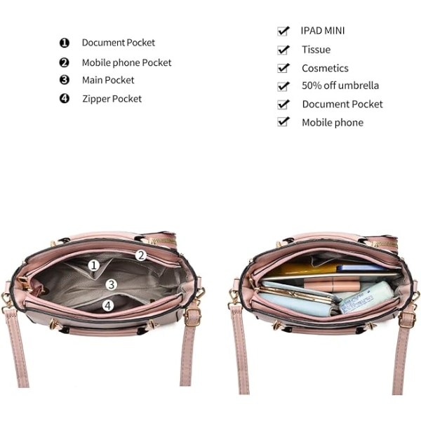 Moderne Punge og Håndtasker til Kvinder Damer Læder Top Håndtag Satchel Skuldertasker Små Totes
