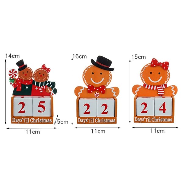 Countdown to Christmas Gingerbread Man Wooden Advent Calendar