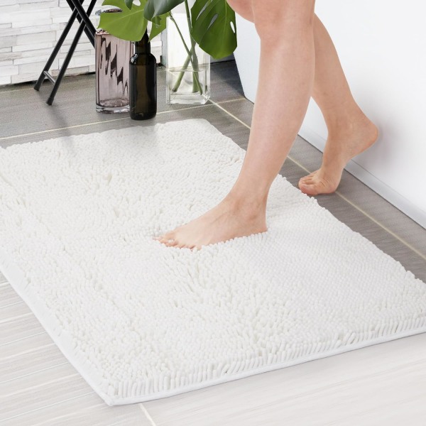 Badrumsmattor, 17\"x24\", halkfria badmattor för badrum, absorberande duschmattor, mjuk chenille badmatta, liten badrumsmatta golvmatta för badkar