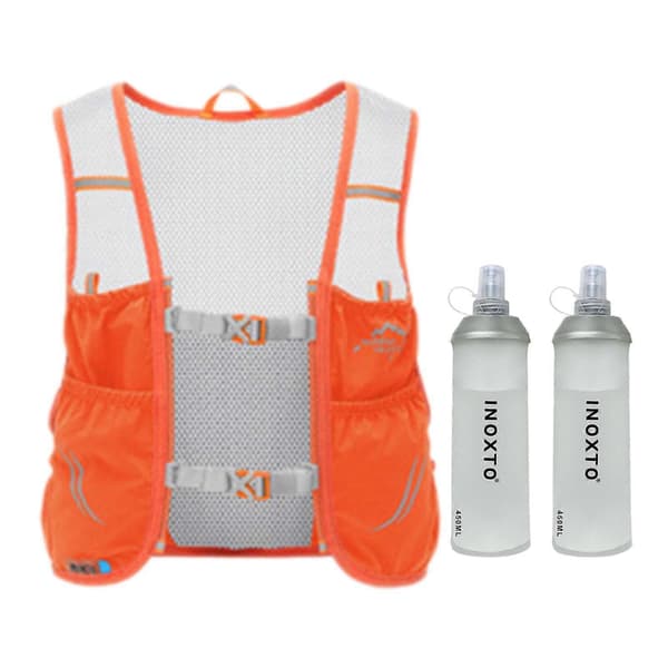 Hydration Rygsæk Løbevest til Kvinder og Mænd til Løb, Jogging, Cykling Orange L