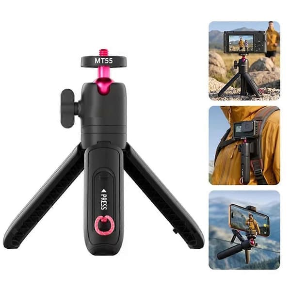 MT55 SnapGo Mini Selfiestang Stativ 4 Pro-moduser Skyt Mantis Stropp Selfiestang Stativ for Kamera Utendørs Vlogg-opptak