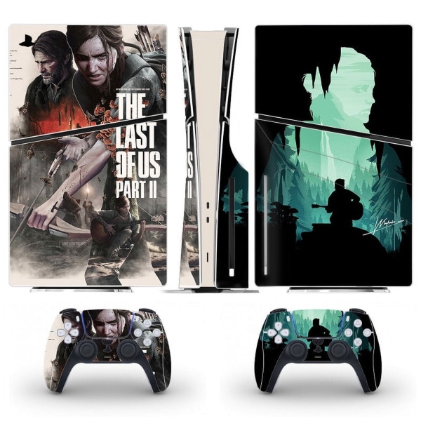 Playstation 5 Slim Ps5 Slim The Last of Us Part II Skin Decal Og Controller Stickers Sæt, Ridsefast (Disk02) Style04
