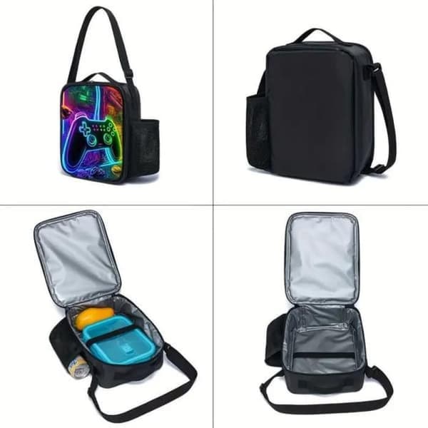 3-piece backpack for boys, with lunch bag and pencil case, gaming backpack for students