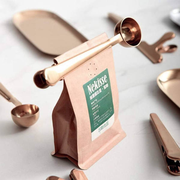 2 stk. kaffeske klips, rustfrit stål måleske, kaffeske, rustfrit stål kaffemåleske