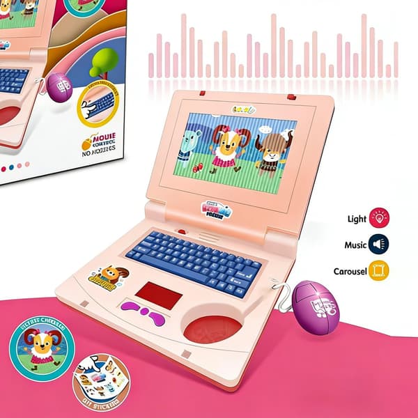 Toy Laptop with Interactive Keyboard and Screen for Entertaining Play, Fine Motor Skills Training, Notebook, Preschool Toy