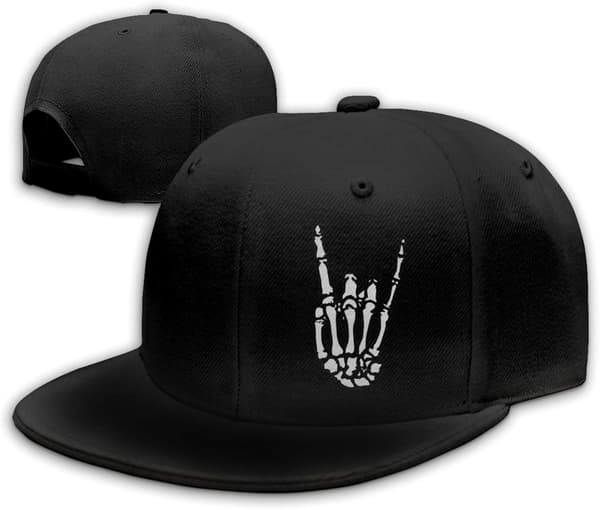 Flade kasketter til mænd Cool Rock Roll Dødningehoved Hat Skelet Hånd Herre Snapback Kasket Baseballkasket Sort Snapback Hatte til Drenge