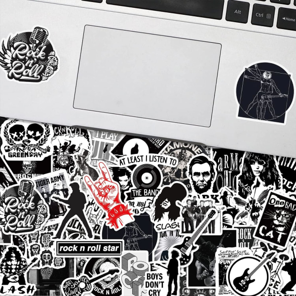 50 st Punkrockklistermärken Rock and Roll Musikklistermärken Vinyl Vattentäta dekaler Metallband för vattenflaska Laptop Skateboard Datortelefon Gitarr