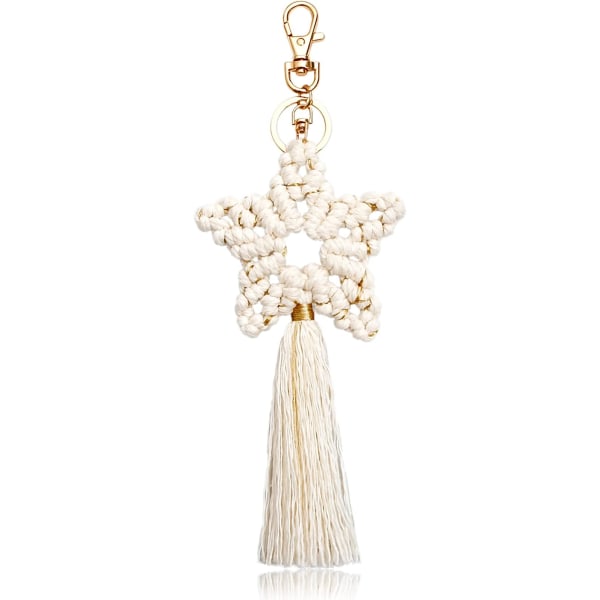 Håndlavet Boho Tassel Nøglering Taske Charm Nøglering Bilnøglering til Kvinder