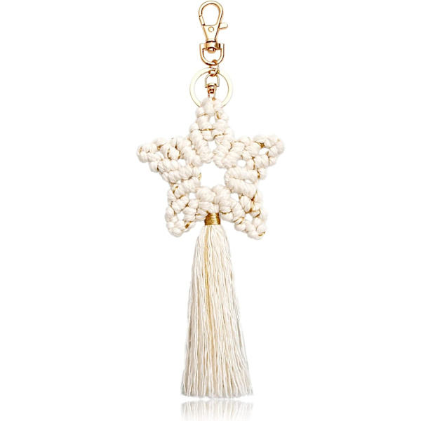Nyckelring Handgjord Boho Tassel Väska Charm Nyckelring Bilnyckelring för Kvinnor