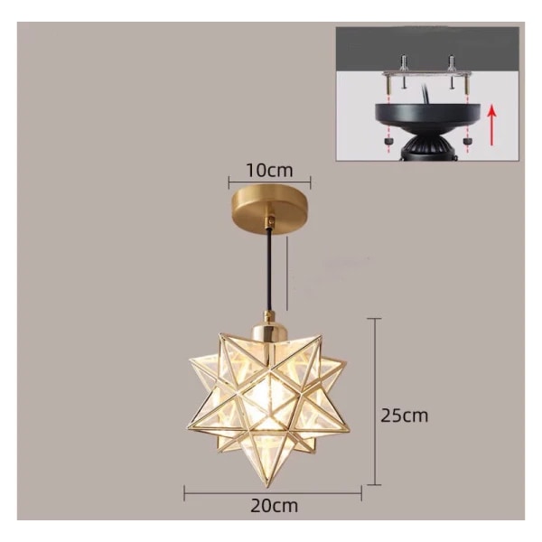 Moderne Moravisk Stjerne Lysekrone Transparent Henge Stjerne Lampe Varmt