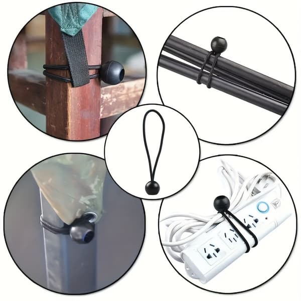 30/50 tråde sort elastiksnor, 15 cm holdbar nylon elastiksnor, til sikring af telte, last, wiretovsslanger, parasoller, markiser og autocampere. 50 items
