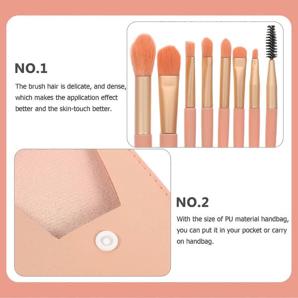 Kosmetikbørstesæt til makeup 4 sæt professionelle lyserøde blushbørster