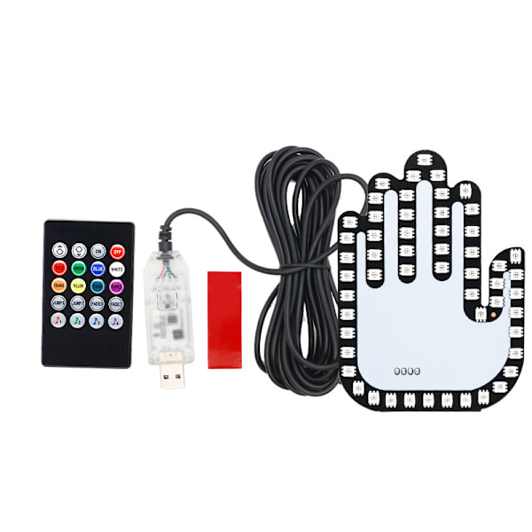 Morsom Gestlys - Morsom LED-lys for bilskilt for bakrute med fjernkontrollfingerbil LED-lys Pause gesture