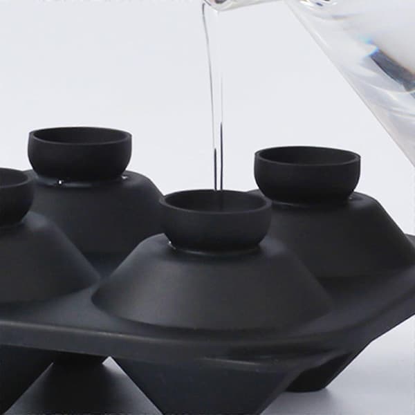 6-gitter silikoneform diamantformet isterningebakke DIY isterningemaskine til whisky cocktail vin isblokform grøn
