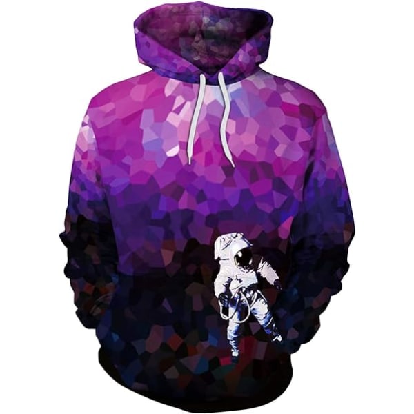 Herre Langærmet Hoodie Halloween Sjov Crew Neck Sweatshirt med Kængurulomme Jul Flerfarvet 3D Print Jumper Sweater（Størrelse：M）