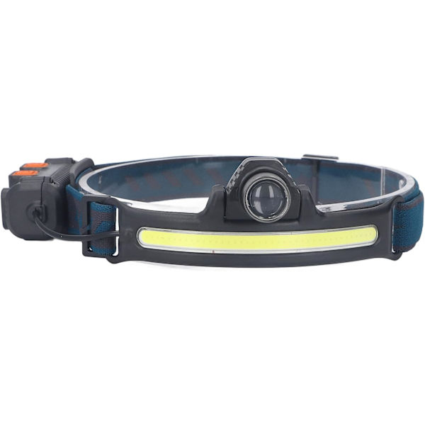 Flood Light Sensor Huvudlampa, 2 Lägen ABS Anti Slip Switch Typ C Laddning COB LED Fiske Arbets Huvudlampa för Camping