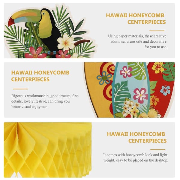 Fest Honeycomb Pynt til Hawaii Tema Indretning 18 Stk Sæt