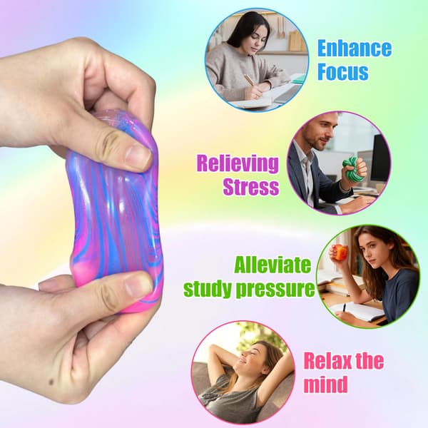 4-pack Fidget Toys, Squishy Cube, Ice Cube Squishy för ångest- och stresslindring för vuxna, långsamt stigande sensoriska stressbollar, klassrumspris