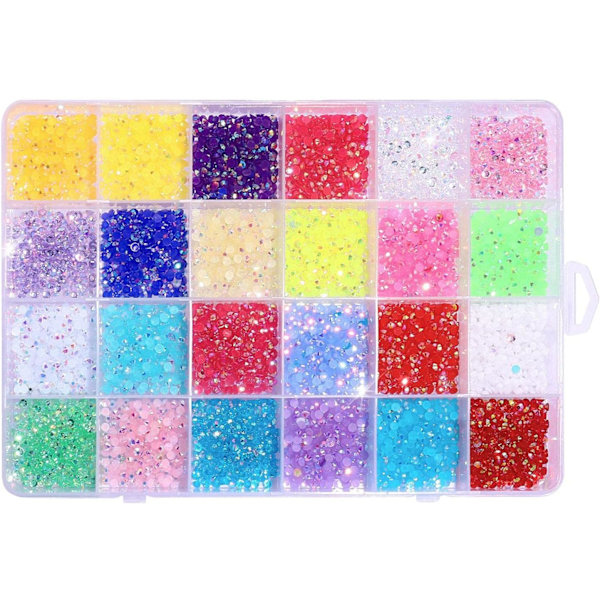 Litet Kristall Strass Kit | 3500 Delar Glitter Resin Strass Kit, Flatback AB Klara Juveler Diamanter Nageldekorationer för Niktule B