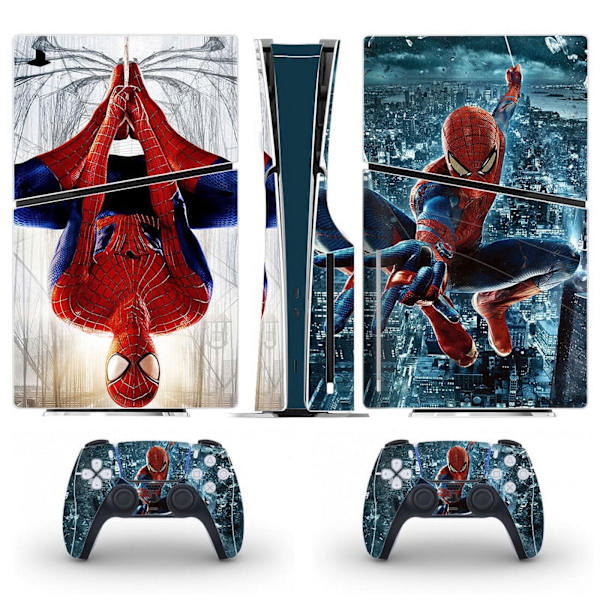 Playstation 5 Slim Ps5 Slim Spider Man Skin Decal Og Controller Stickers Sæt, Ridsefast (Disk) Style05