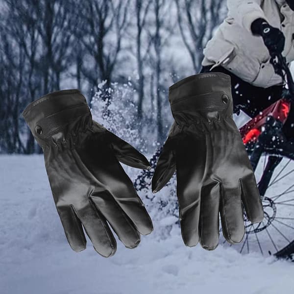 Vinterhandsker til mænd PU læder touchscreen vandtætte motorcykelhandsker cykelhandsker varme vanter til løb skøjteløb skiløb