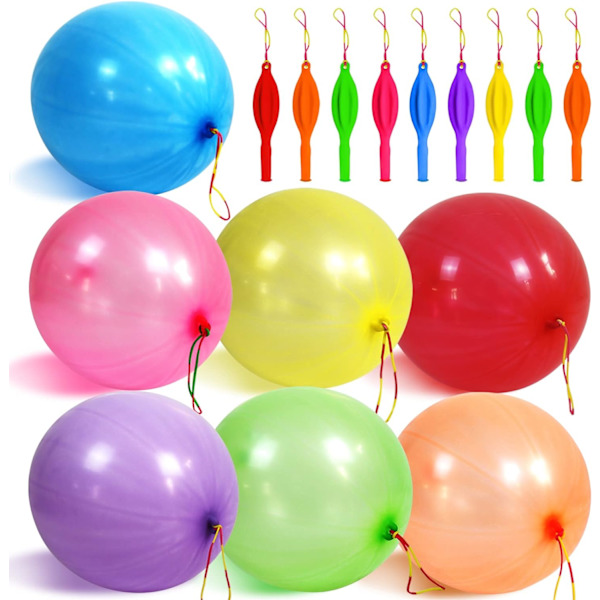 30stk Punch-ballonger, tykkere neon Punching-ballong Heavy Duty Bursdagsfestutstyr for Barn Bryllupsutstyr
