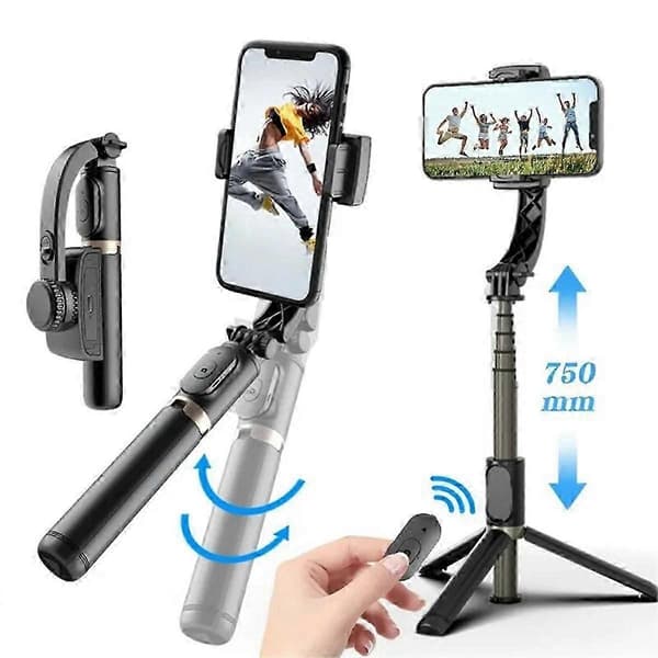 Håndholdt Gimbal Stabilisator Selfie Stick Smartphone Action Kameraer Bluetooth Tripod
