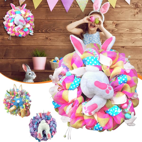 Easter Bunny Wreath Door Decor Thief Bunny Butt Garland Ornament Prop