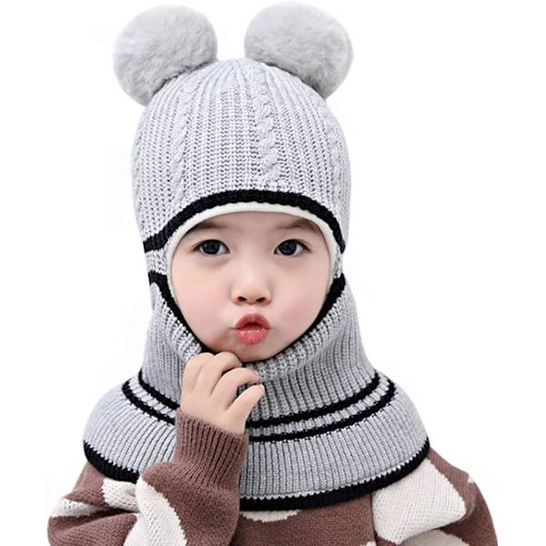 Baby Boy Girls Vinterlue Varm og Komfortabel Strikket Skjerf Ørevarmere Lue Fleece Foret Lue